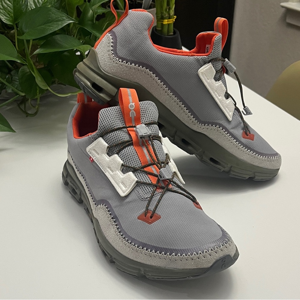 On Running  Cloudaway Gray and Orange Athletic Shoes